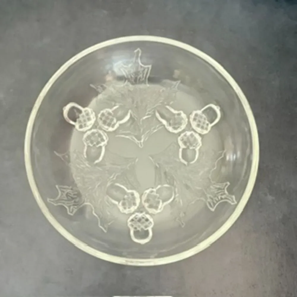 Vintage Federal Glass Acorn Oak Leaf Clear Pressed Glass 6